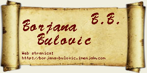 Borjana Bulović vizit kartica